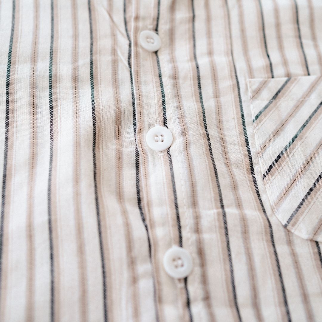 Gray Striped Button-Up - Infant