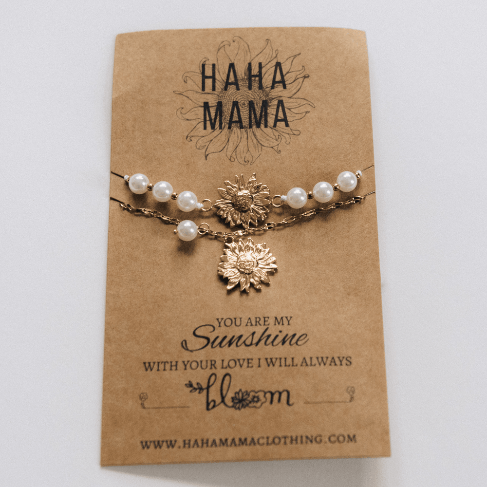 Mommy and Me Sunflower Necklace & Bracelet Set - HAHA MAMA Clothing