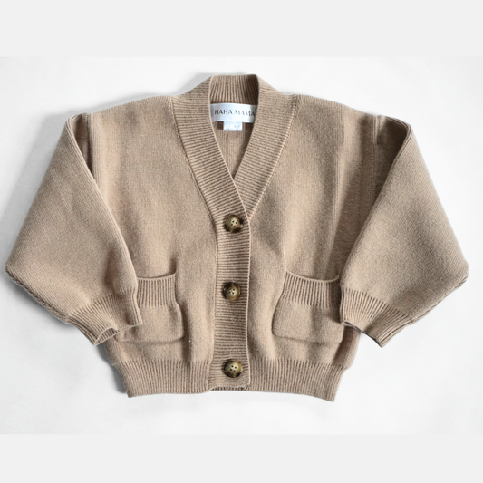 Tan Pocketed Cardigan - Child