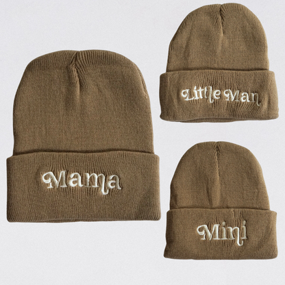 Matching Mommy & Me Beanies- Tan
