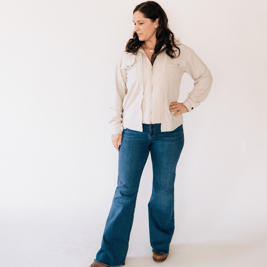 Textured Khaki Jacket - Women - HAHA MAMA Clothing