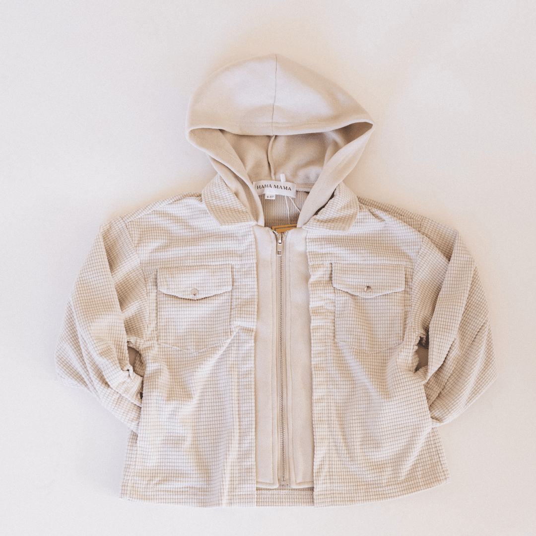 Textured Khaki Jacket - Child - HAHA MAMA Clothing