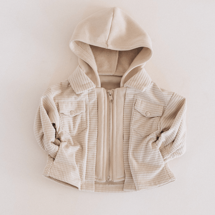 Textured Khaki Jacket - HAHA MAMA Clothing