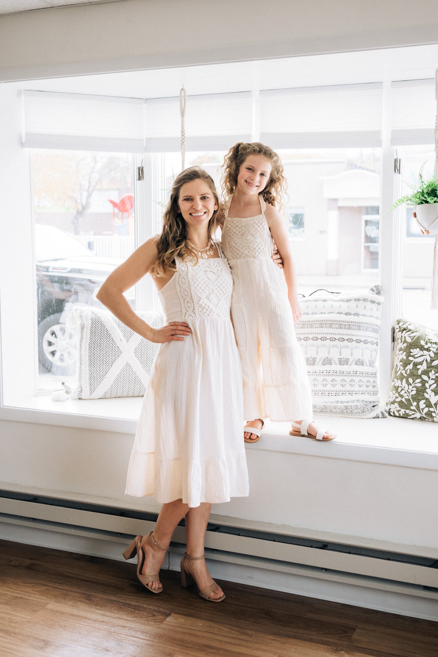 Soft White Crochet Mommy & Me Dresses