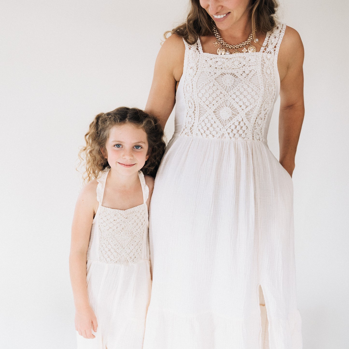 Soft White Crochet Mommy & Me Dresses