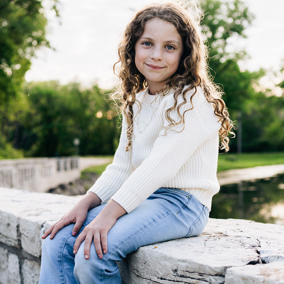 Oatmeal Knit Pullover Sweater- Child