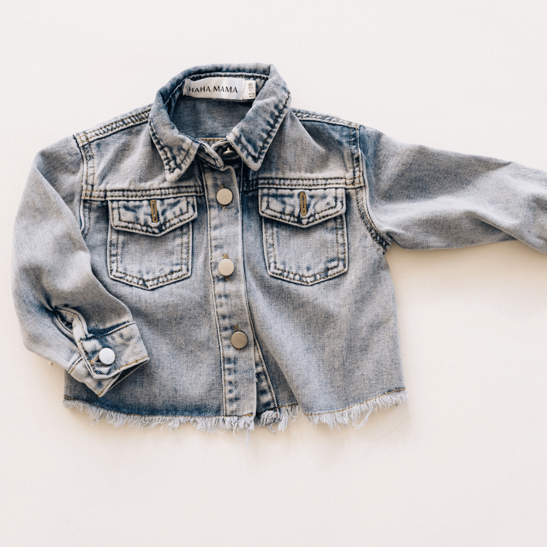 Raw Hem Denim Mommy & Me Jackets - HAHA MAMA Clothing