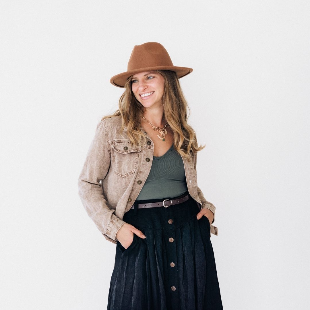 Belted Black Maxi Skirt With Buttons- Women