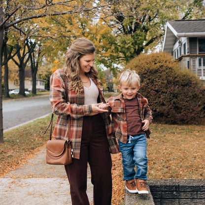 Lightweight Rust Flannel- Adult & Son