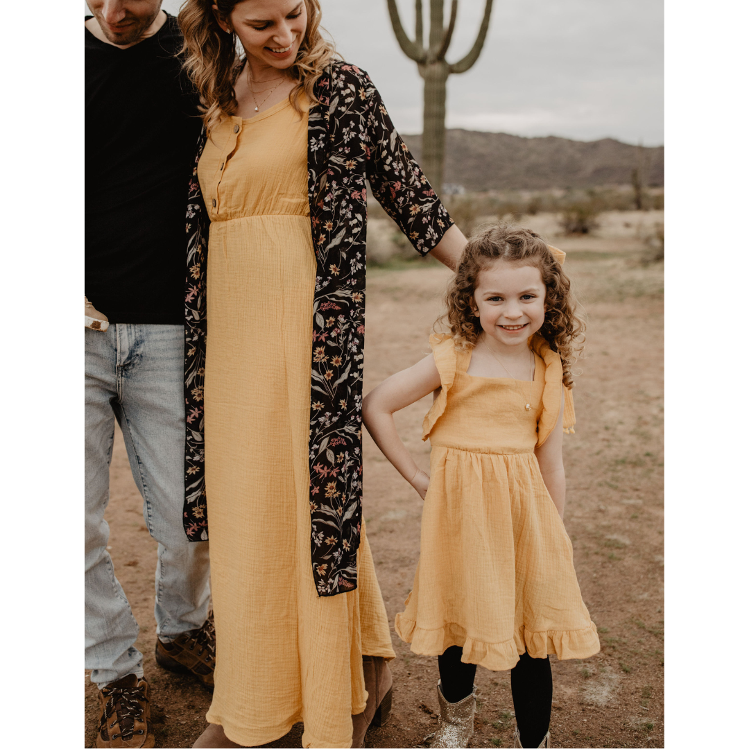 Yellow Maxi Matching Mommy & Me Dresses