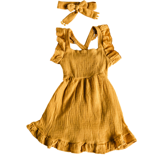 Yellow Maxi Matching Mommy & Me Dress - Child
