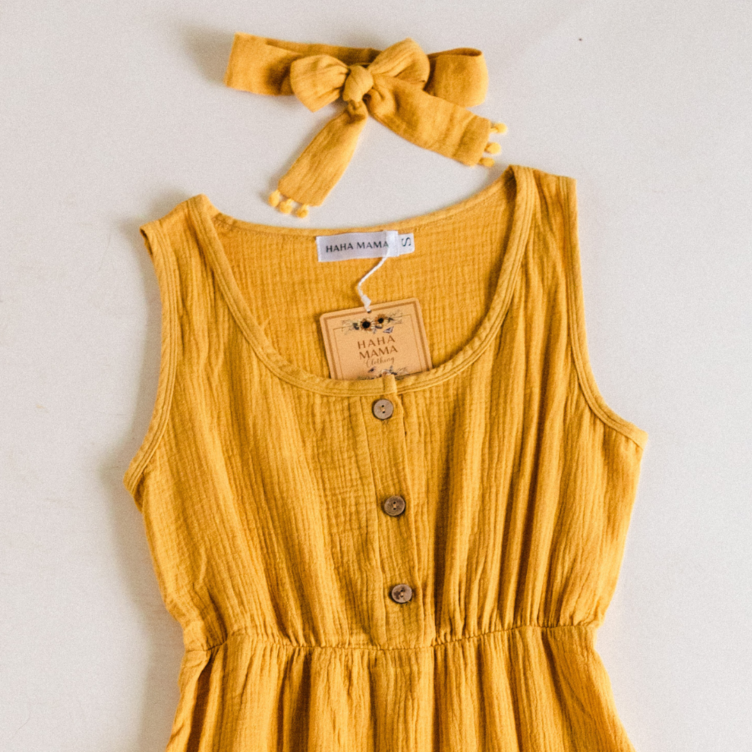 Yellow Maxi Matching Mommy & Me Dress - Women