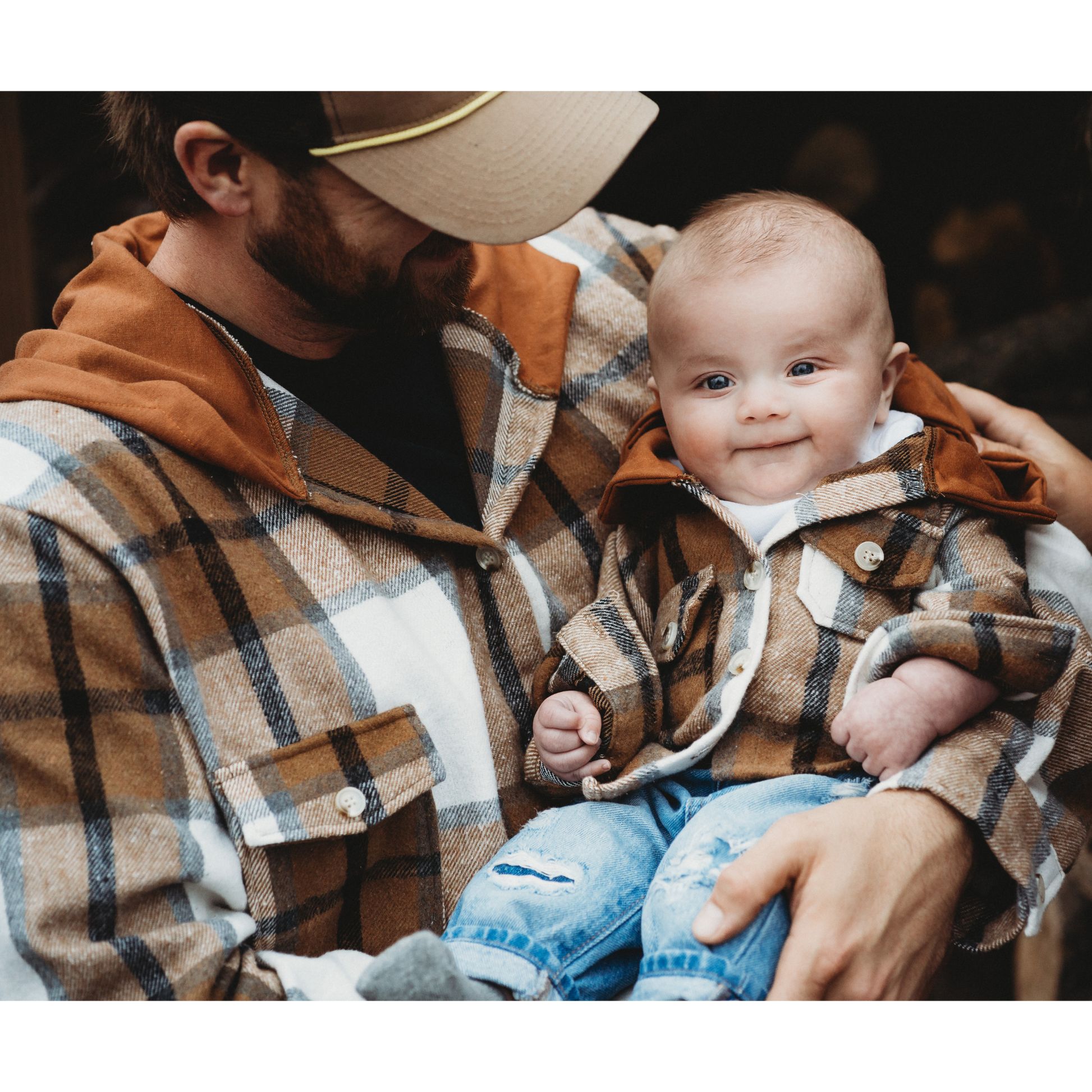 Hooded Brown & Gray Flannel Jacket