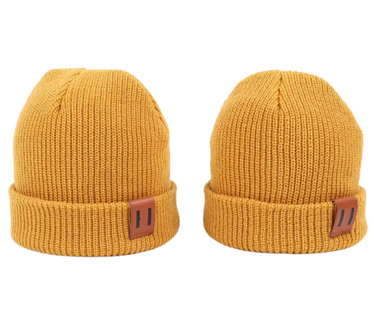 Mustard Yellow Beanies Mommy & Me- Set of Two