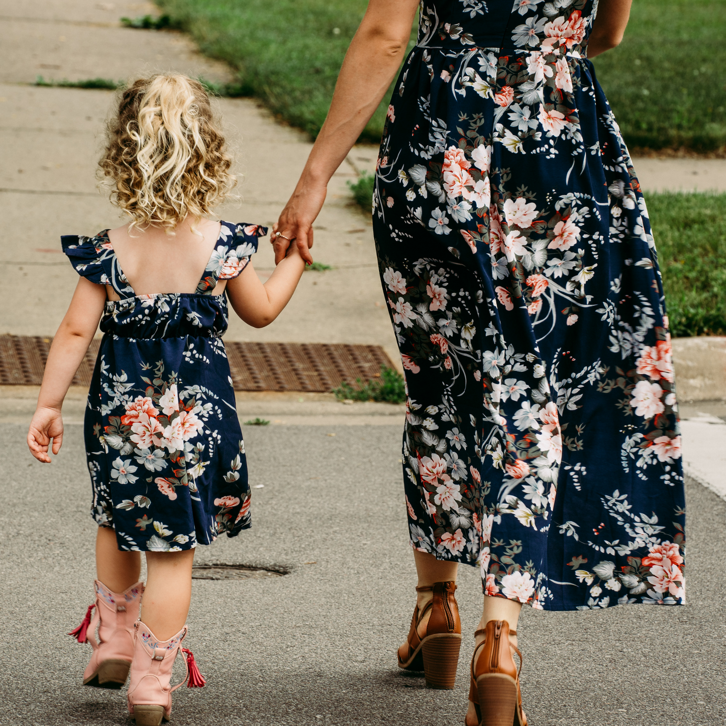 Navy Floral Mommy & Me Dresses
