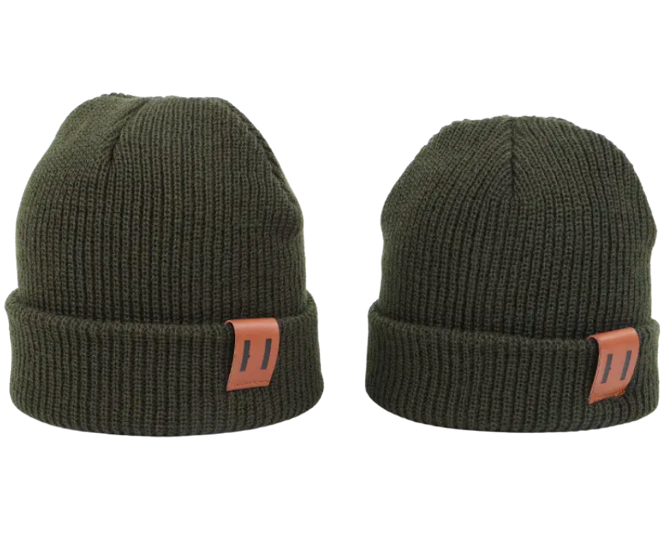 Dark Green Beanies Mommy & Me- Set of Two