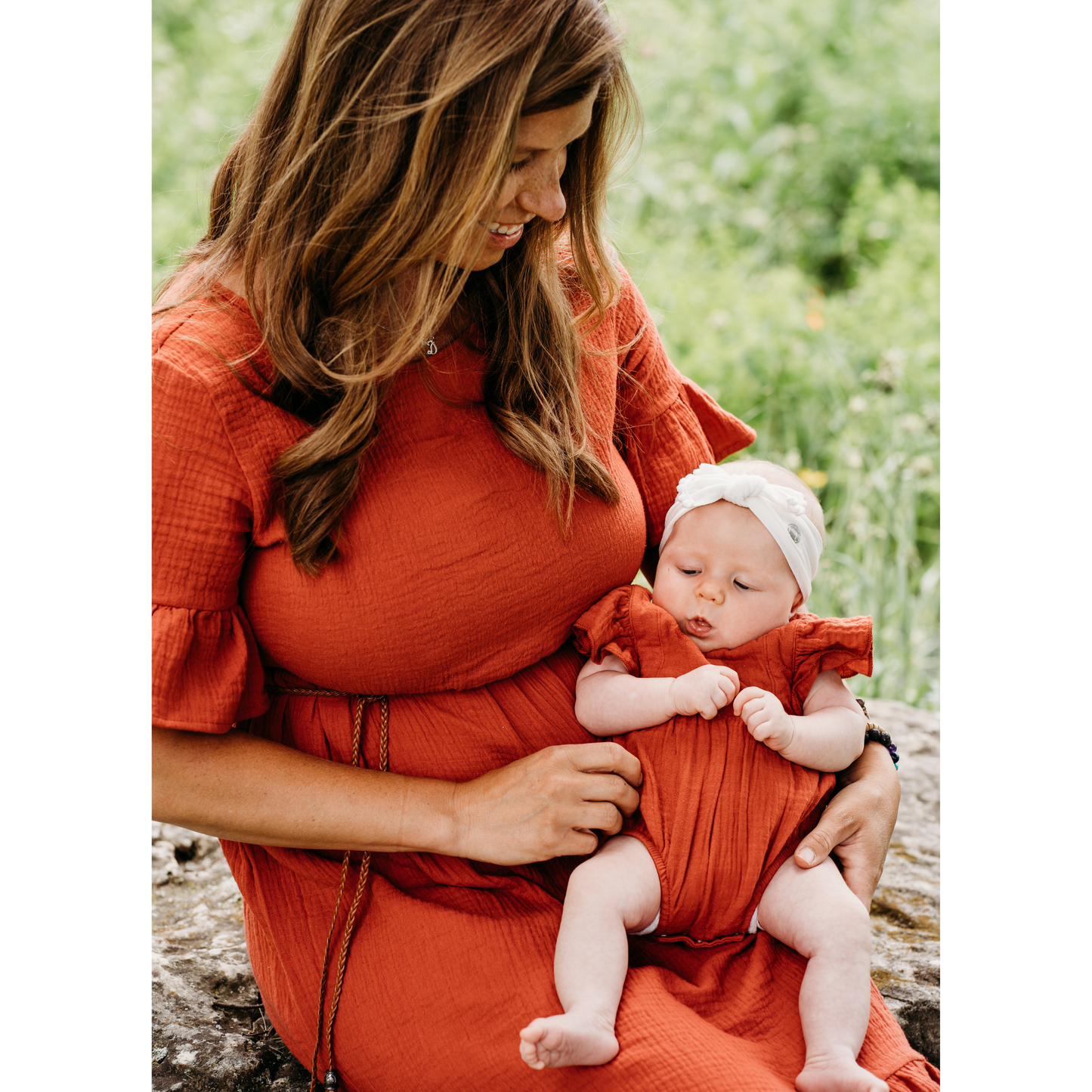 Rust Colored Midi High Low Mommy & Me Dresses