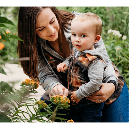 Hooded Gray & Rust Flannel Zip Jacket- Child