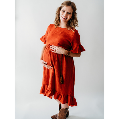 Rust Colored Maternity Dress